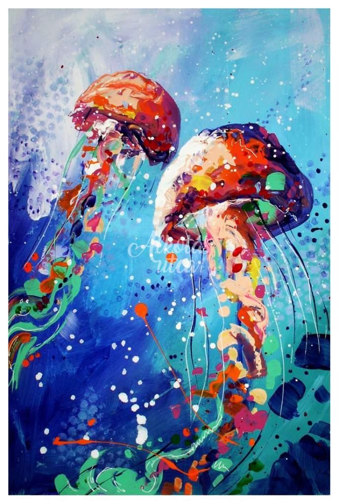 Úszó medúzák- világító festés